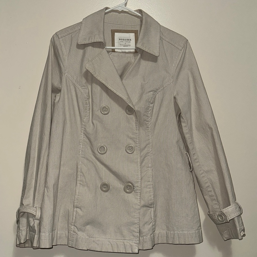 Sonoma Women Cream Jacket Size Medium - Picture 3 of 6